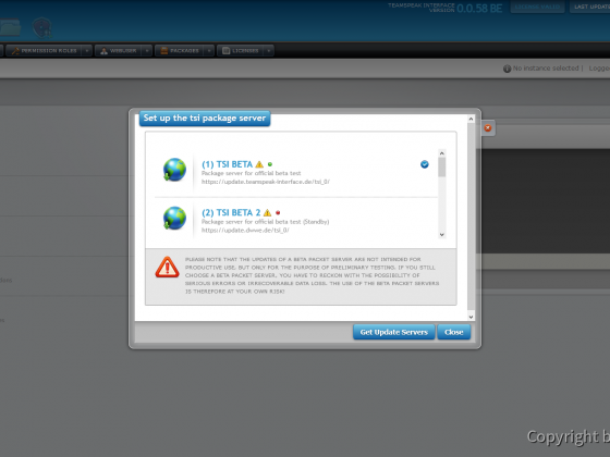 Teamspeak Interface Package Server Management